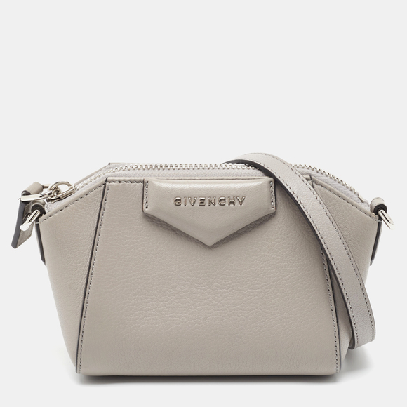 Givenchy Handbags - GIVENCHY Grey Leather Nano Antigona Crossbody Bag